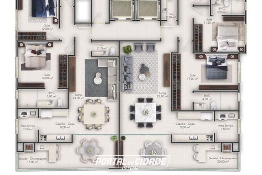 Apartamento &agrave; venda - 152m&sup2; - Andorinha
