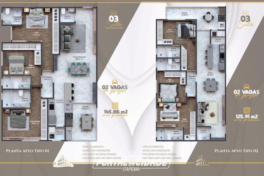 Apartamento &agrave; venda - 123m&sup2; - 