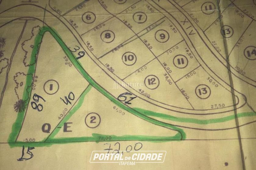 Terreno &agrave; venda - 1260m&sup2; - Canto da Praia