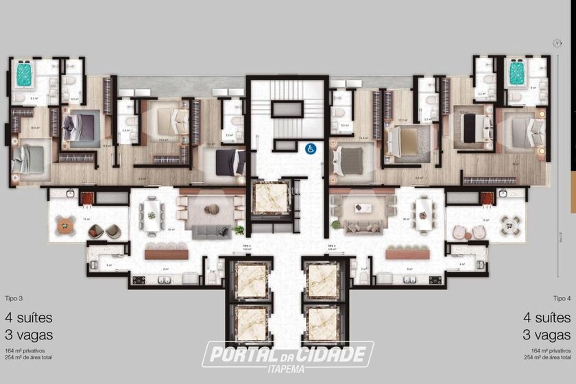 Apartamento &agrave; venda - 164m&sup2; - Centro