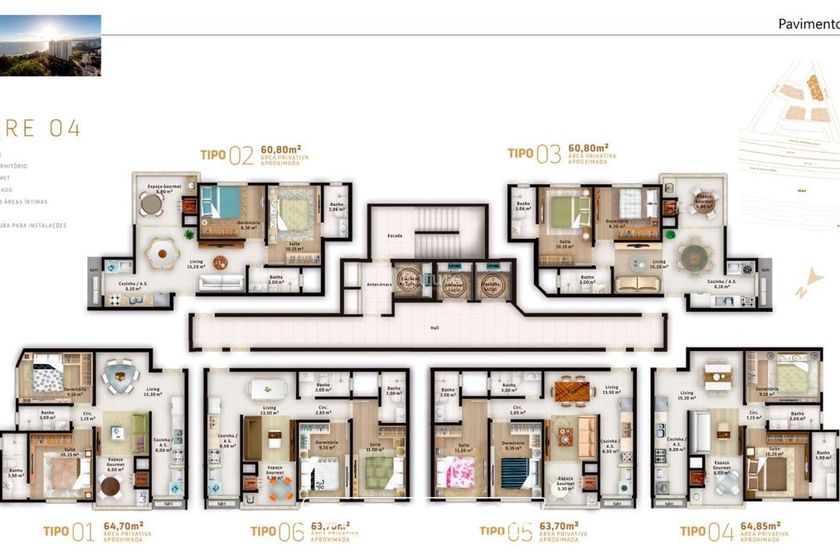 Apartamento &agrave; venda - 63m&sup2; - Morretes
