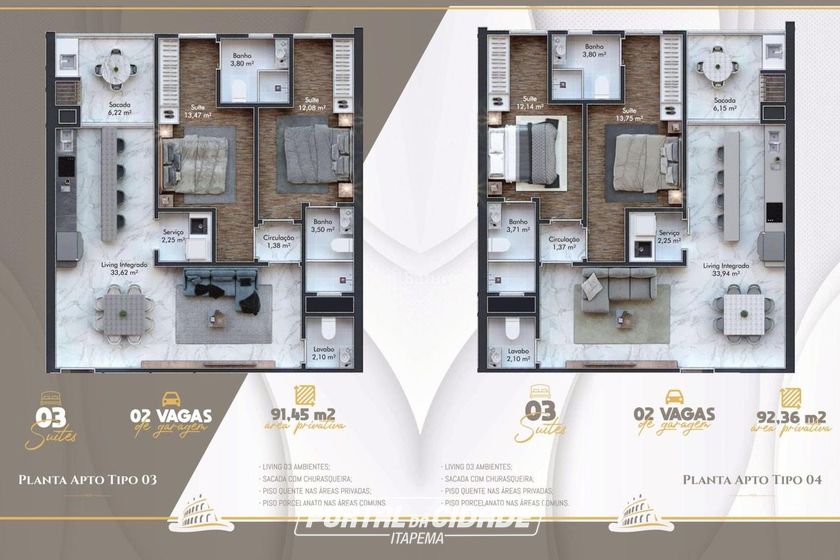 Apartamento &agrave; venda - 123m&sup2; - 