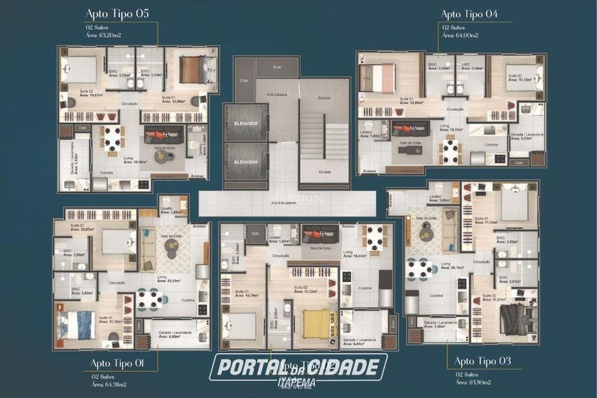 Apartamento &agrave; venda - 66m&sup2; - Morretes