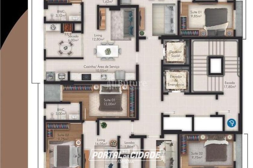 Apartamento &agrave; venda - 68m&sup2; - Morretes