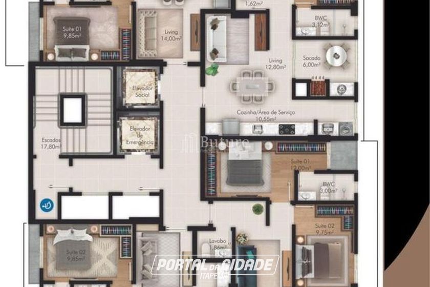 Apartamento &agrave; venda - 68m&sup2; - Morretes