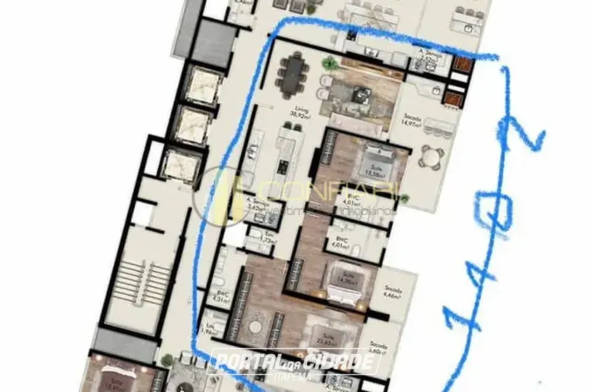 Apartamento &agrave; venda - 165m&sup2; - Centro
