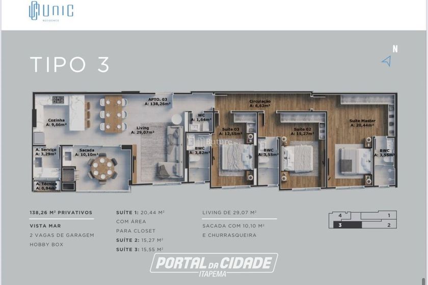 Apartamento &agrave; venda - 178m&sup2; - Balne&aacute;rio Perequ&ecirc;