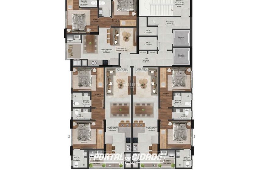 Apartamento &agrave; venda - 62m&sup2; - 