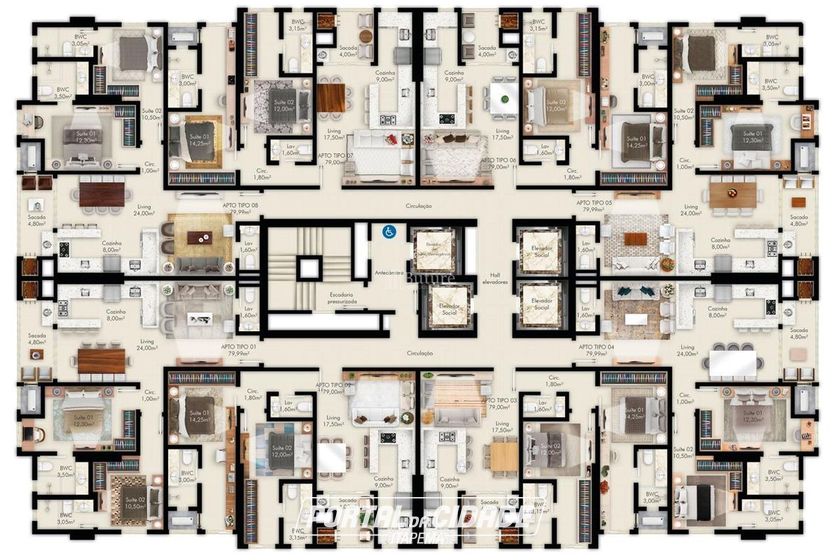 Apartamento &agrave; venda - 79m&sup2; - 
