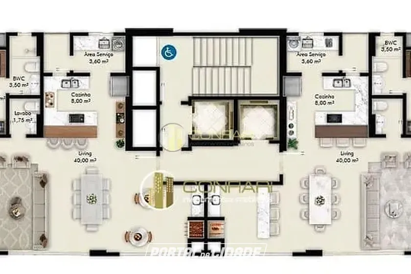 Apartamento &agrave; venda - 123m&sup2; - Meia Praia