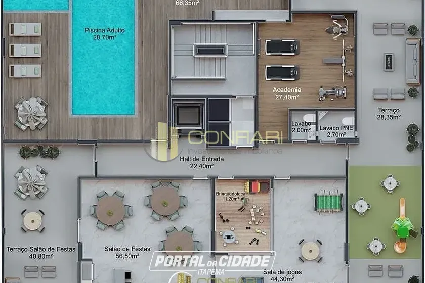 Apartamento &agrave; venda - 105m&sup2; - Meia Praia