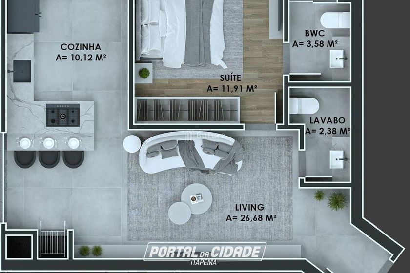 Apartamento &agrave; venda - 71m&sup2; - Balne&aacute;rio Perequ&ecirc;