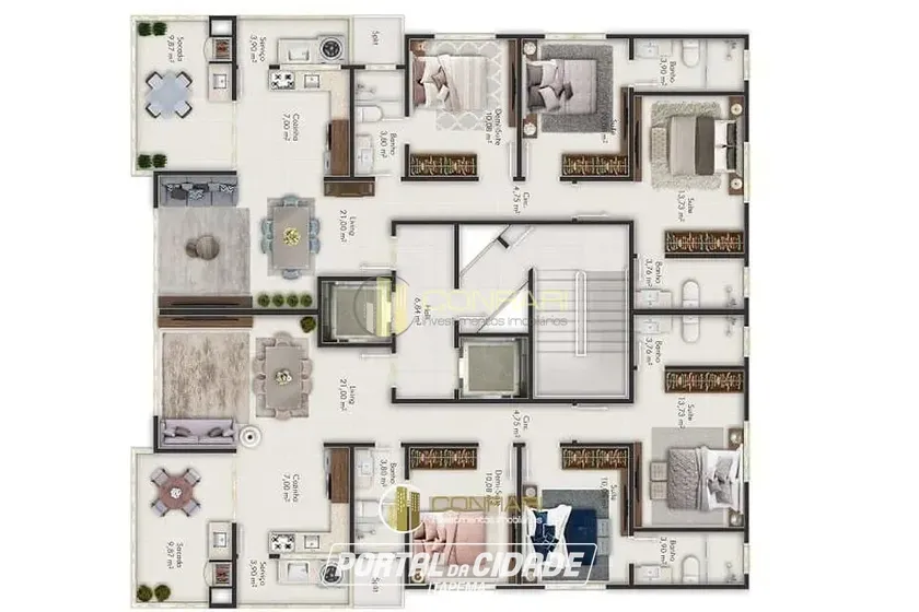 Apartamento &agrave; venda - 110m&sup2; - Meia Praia
