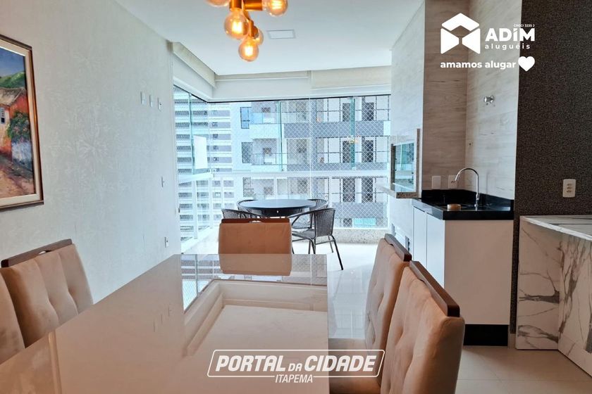 Apartamento para alugar - 134m&sup2; - Meia Praia