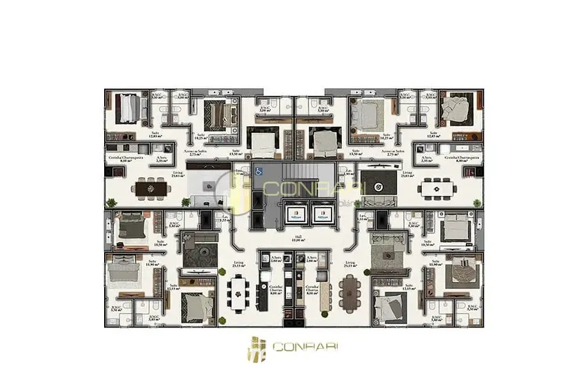 Apartamento &agrave; venda - 93m&sup2; - Meia Praia
