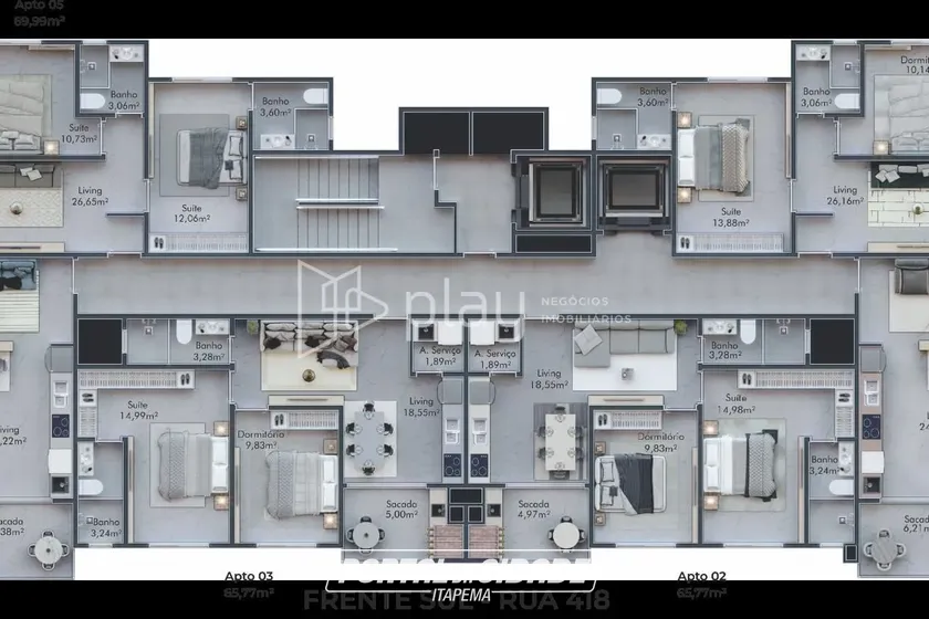 Apartamento &agrave; venda - 69m&sup2; - Morretes