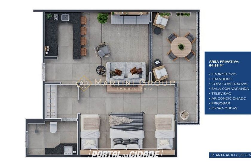 Apartamento &agrave; venda - 65m&sup2; - Tayay&aacute; Porto Rico