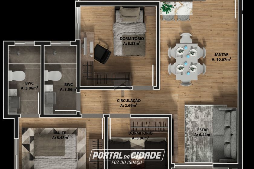 Apartamento &agrave; venda - 67m&sup2; - Porto Meira