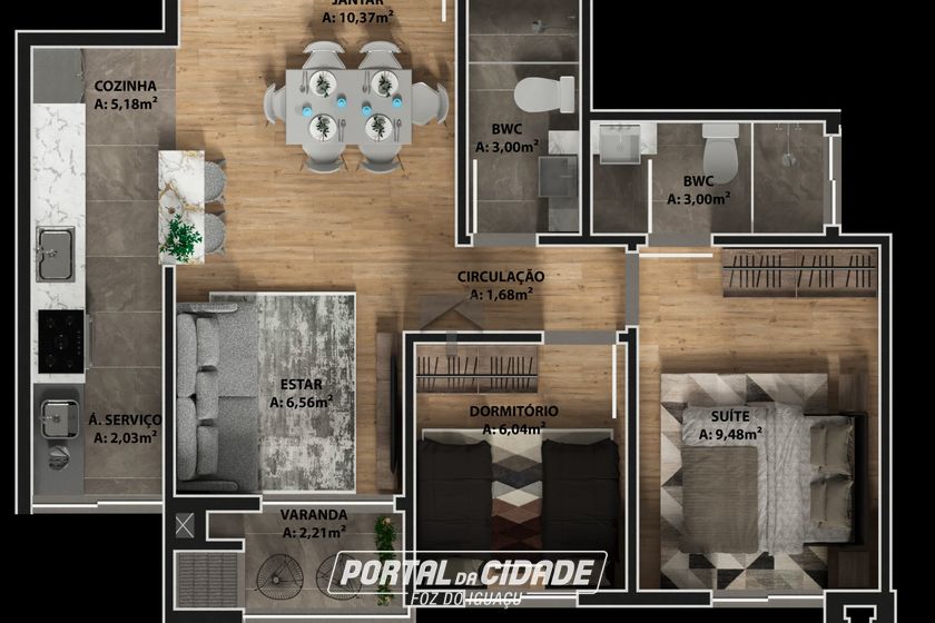 Apartamento &agrave; venda - 67m&sup2; - Porto Meira