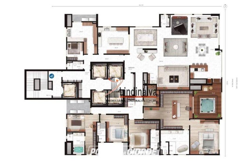 Apartamento &agrave; venda - 505m&sup2; - Centro