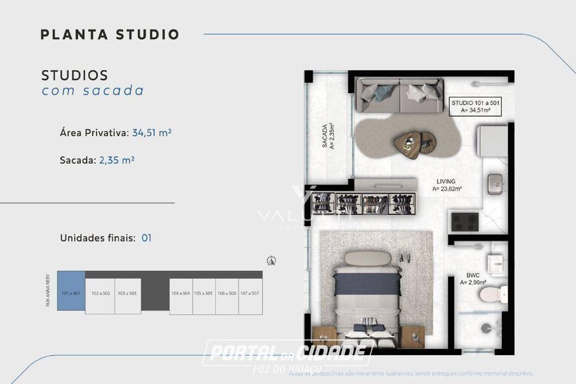Apartamento &agrave; venda - 24m&sup2; - Residencial Asher
