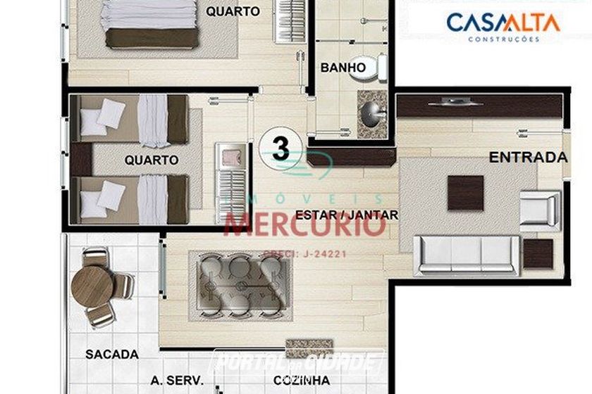 Apartamento &agrave; venda - 57m&sup2; - Jardim Cruzeiro do Sul