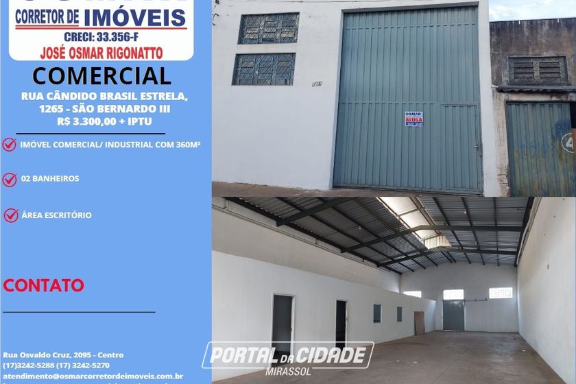 Ponto Comercial para alugar - 360m&sup2; - Jardim S&atilde;o Bernardo III
