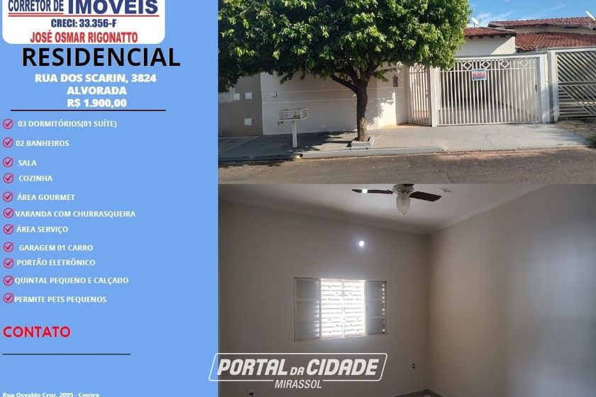 Casa para alugar - 135m&sup2; - Jardim Alvorada