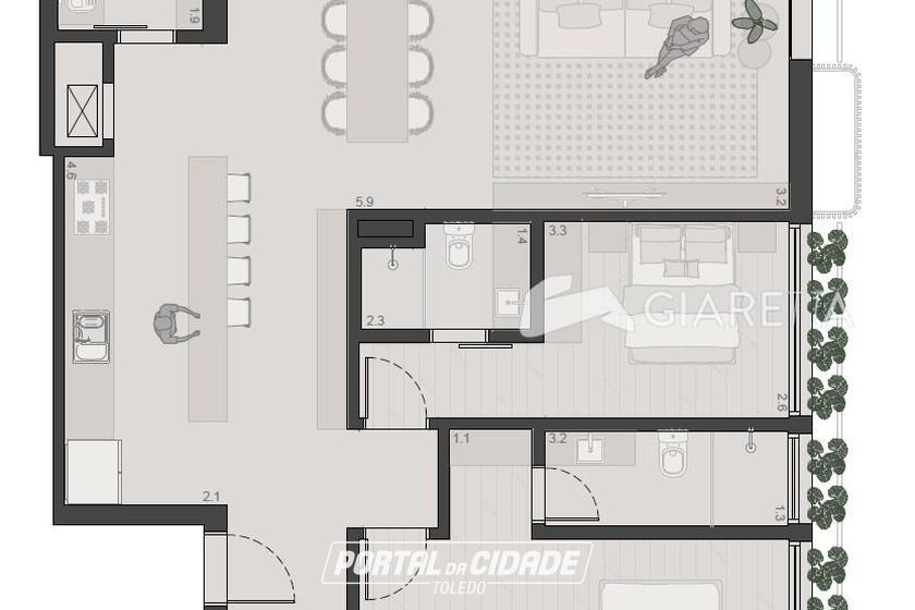 Apartamento &agrave; venda - 103m&sup2; - JARDIM LA SALLE