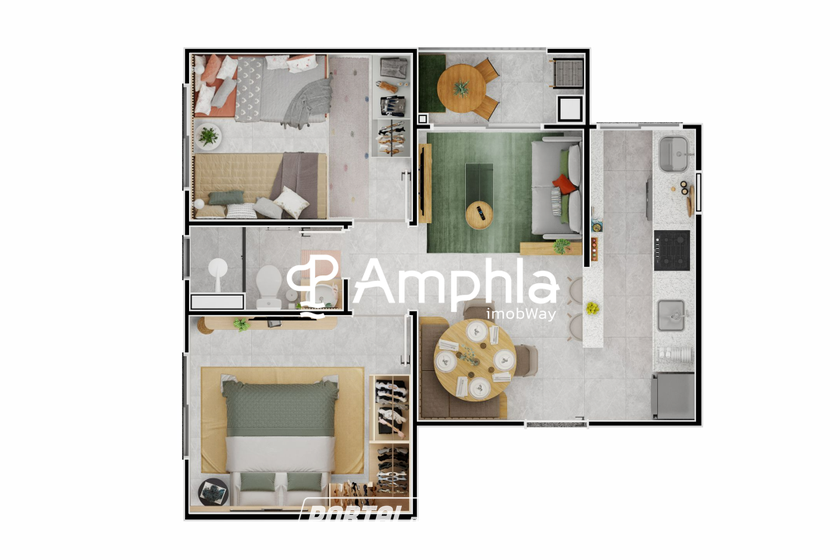 Apartamento &agrave; venda - 44m&sup2; - Floresta