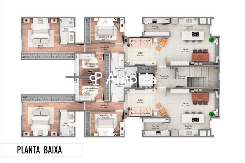 Apartamento &agrave; venda - 127m&sup2; - Jardim La Salle