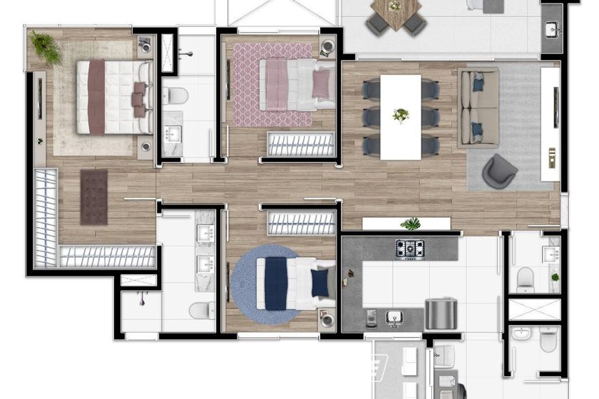 Apartamento &agrave; venda - 148m&sup2; - Centro