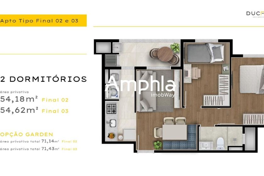 Apartamento &agrave; venda - 54m&sup2; - Tocantins