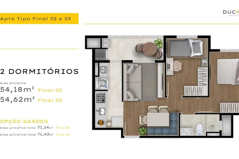 Apartamento &agrave; venda - 54m&sup2; - Tocantins