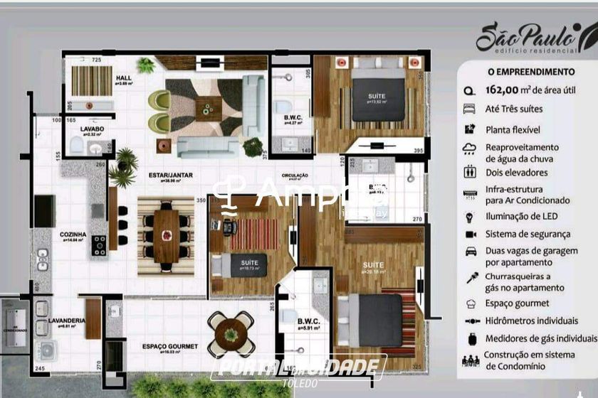 Apartamento &agrave; venda - 162m&sup2; - Centro