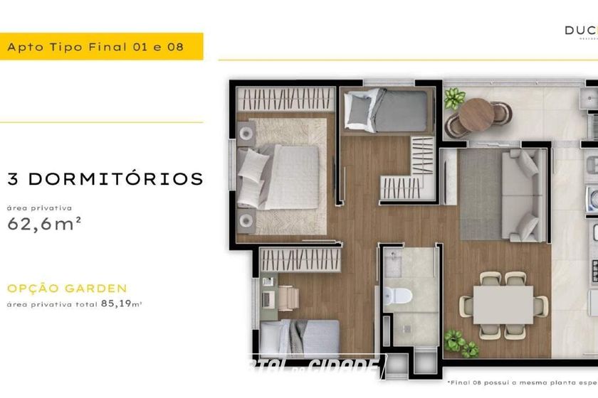 Apartamento &agrave; venda - 54m&sup2; - Tocantins