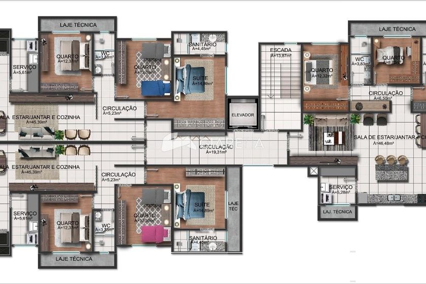 Apartamento &agrave; venda - 119m&sup2; - JARDIM LA SALLE