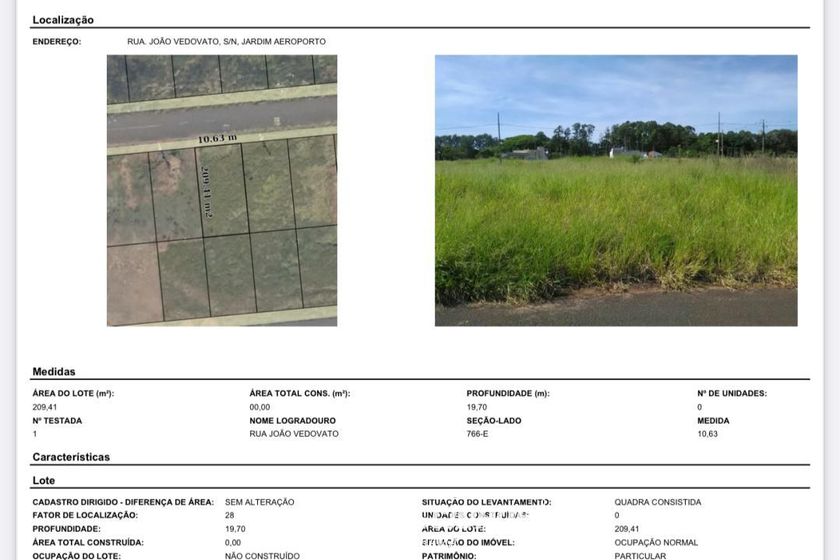 Terreno &agrave; venda - 209m&sup2; - Jardim Aeroporto