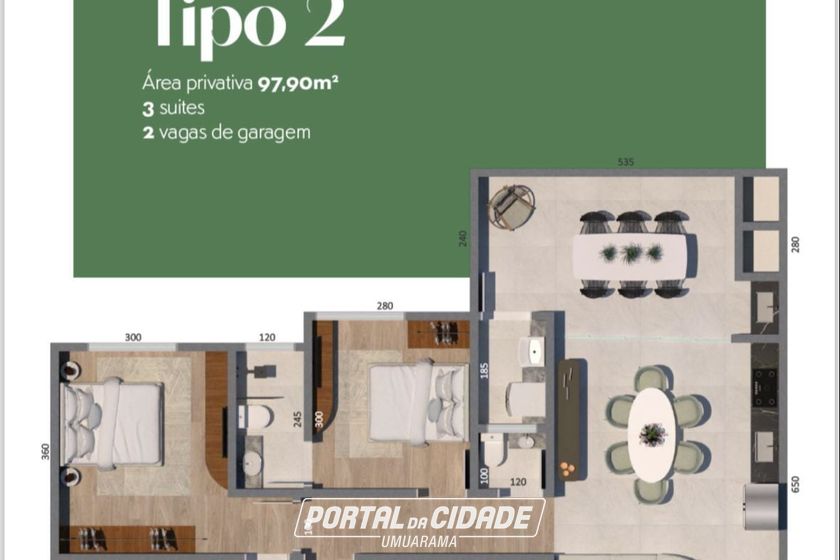 Apartamento &agrave; venda - 97m&sup2; - Porto Camargo