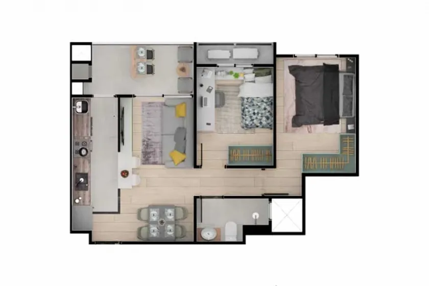 Apartamento &agrave; venda - 54m&sup2; - Porto Madero