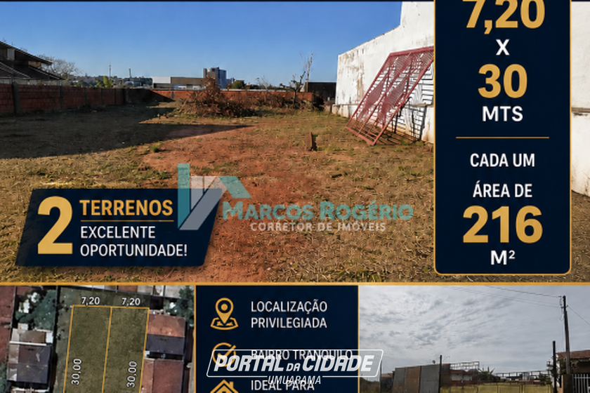 Terreno &agrave; venda - 216m&sup2; - Jardim Colibri