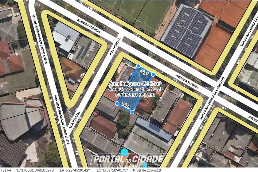 Terreno &agrave; venda - 490m&sup2; - Zona I