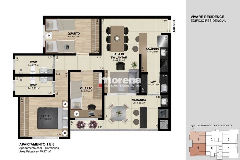 Apartamento &agrave; venda - 80m&sup2; - Zona I