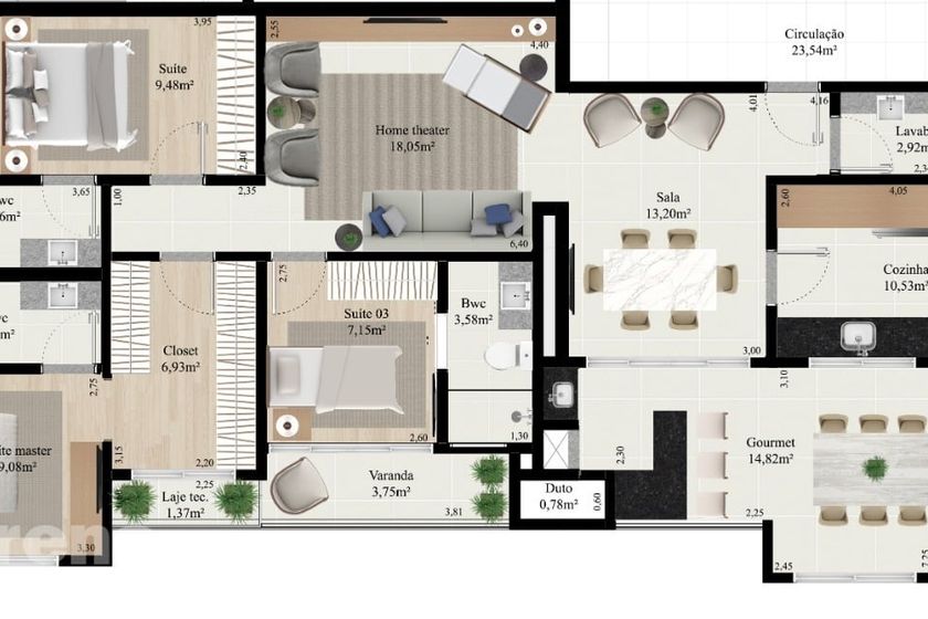 Apartamento &agrave; venda - 133m&sup2; - Zona I-A