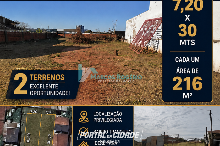 Terreno &agrave; venda - 216m&sup2; - Jardim Colibri