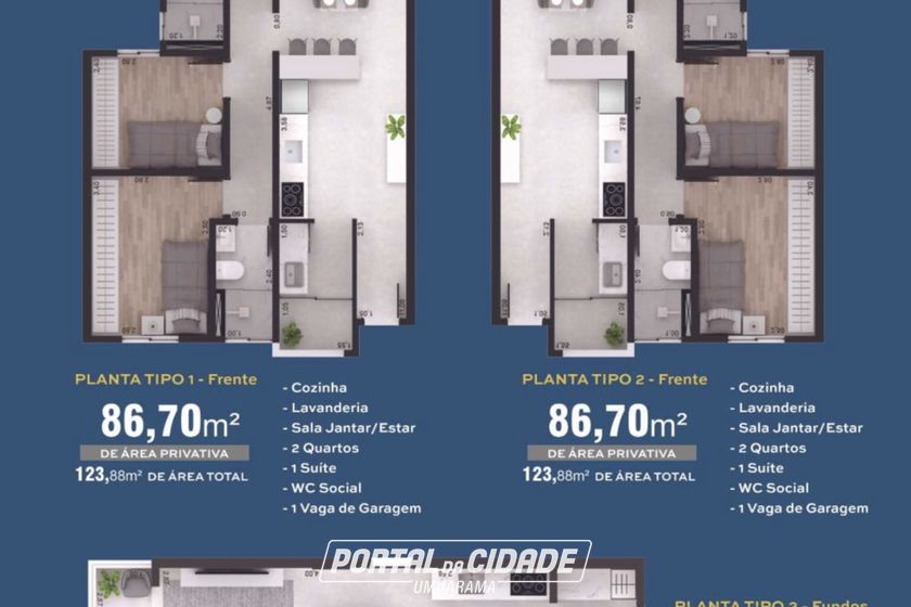 Apartamento &agrave; venda - 86m&sup2; - Centro