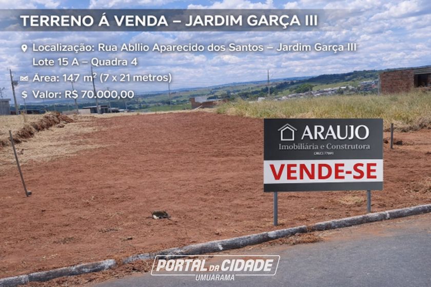 Terreno &agrave; venda - 147m&sup2; - Jardim das Gar&ccedil;as