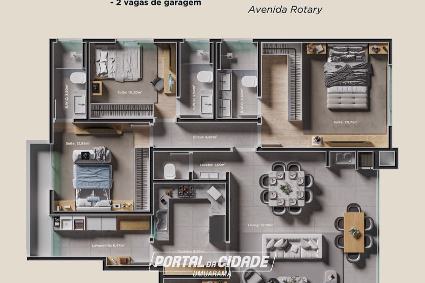 Apartamento &agrave; venda - 199m&sup2; - Jardim dos Pr&iacute;ncipes