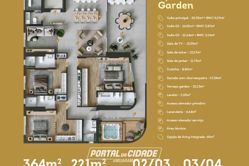 Apartamento &agrave; venda - 156m&sup2; - Zona I