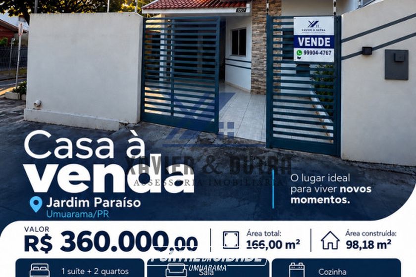 Casa &agrave; venda - 98m&sup2; - Jardim Para&iacute;so